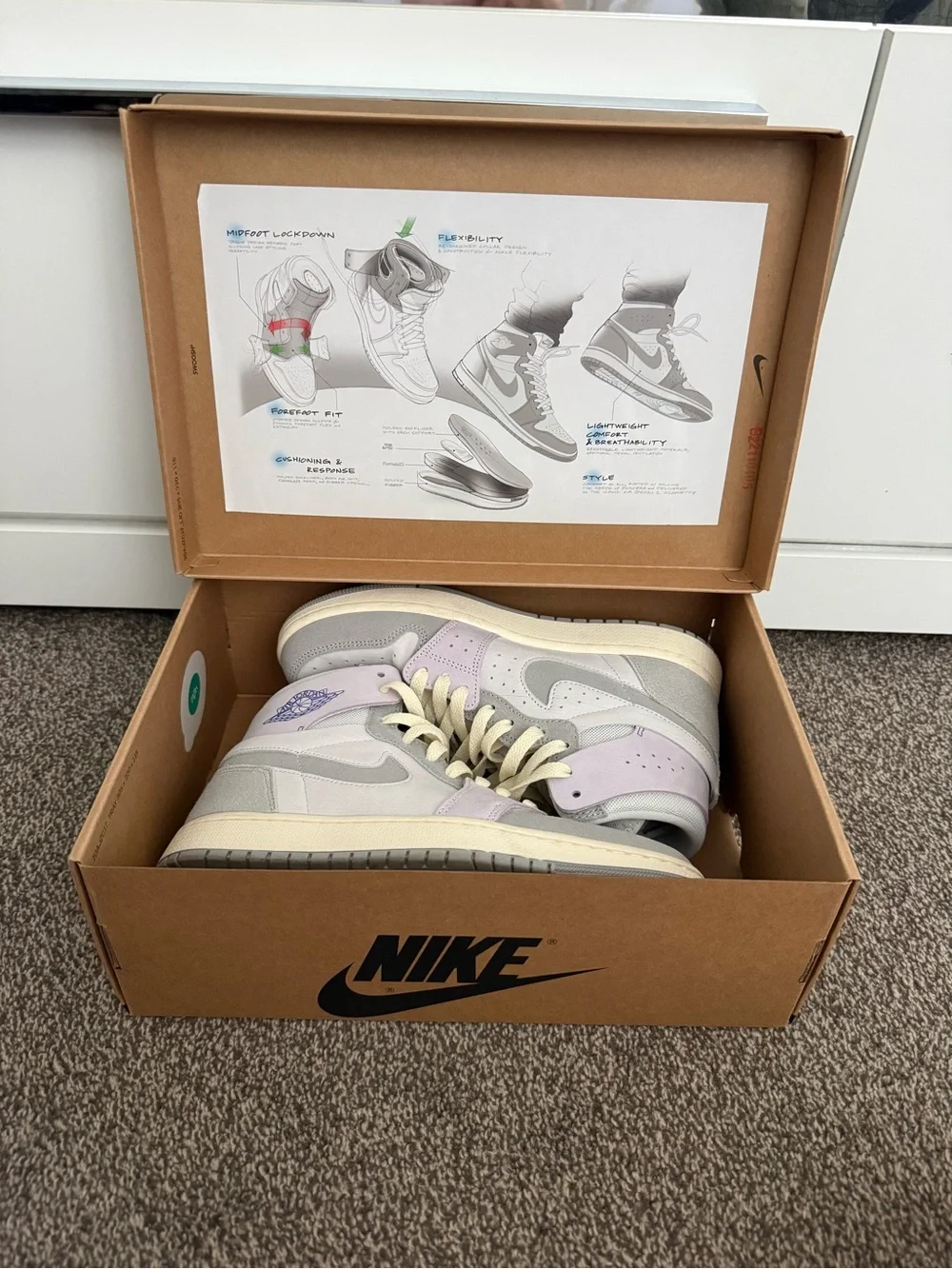 Air Jordan 1 Zoom CMFT High Tops Grey Purple